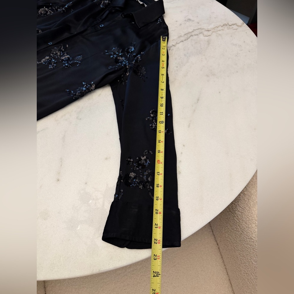 Zara Black Embellished Satin Jumpsuit - Picture 9 of 16